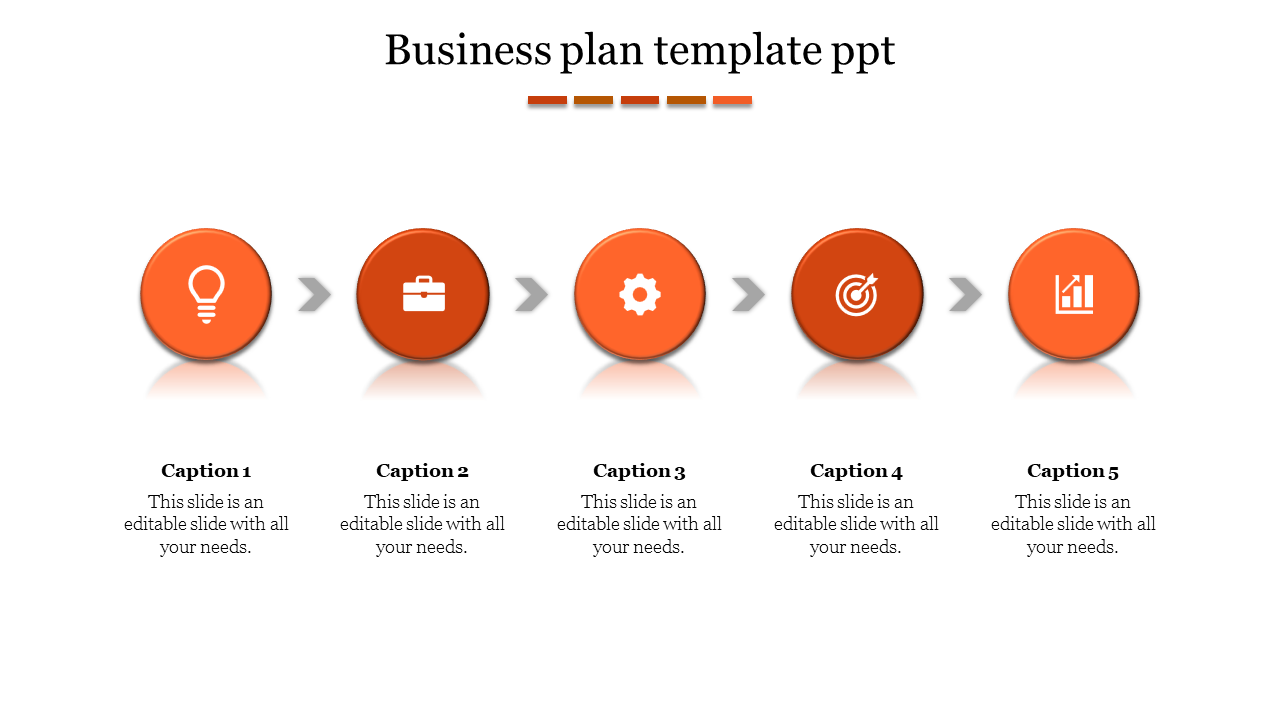 Astounding Business Plan Presentation with Five Nodes Slides